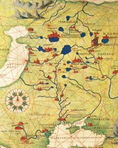 Východní Evropa a Střední Asie: Transilvánie a Rusko, z Atlasu světa ve třiceti třech mapách, Battista Agnese od Battista Agnese