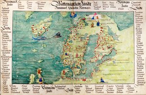 Mapa Skandinávie od Battista Agnese
