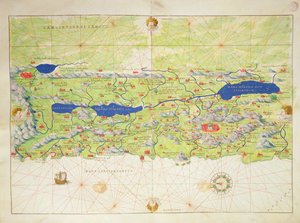 Svatá země, z Atlasu světa ve 33 mapách, Benátky, 1. září 1553 (inkoust na pergamenu) (viz také 330965)