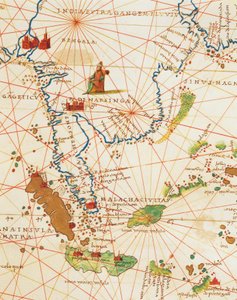 Indický oceán a část Asie a Afriky: Malajsie a ostrovy Jáva a Sumatra, z Atlasu světa ve třiceti třech mapách, Battista Agnese od Battista Agnese