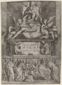 Hrob biskupa od Battista Angolo del Moro after Parmigianino