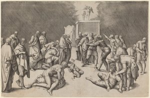 Archa Páně v chrámu Dagon od Battista Franco
