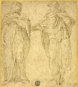 Dvě stojící zahalené postavy (sv. Jan a Magdaléna) od Battista Franco