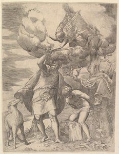 Anděl zůstává Abrahamovou paží, po roce 1552.