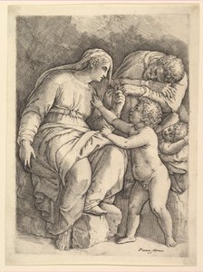 Svatá rodina. od Battista Franco Veneziano