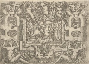 Postava na koni s mečem a jedoucí přes postavu ležící na zemi, s..., ca. 1540-80.