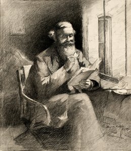 Dobrý příběh, 1889 (uhlí na smetanově tkaném papíře) od Bayard Henry Tyler
