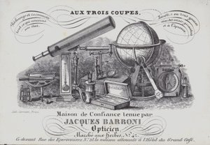 Reklama na optické přístroje Jacques Barboni (litho) od Belgian School