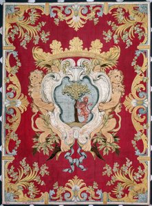 Šlechtický znak se lvem a stromem. Tapiserie bruselských manufaktur. 16. století Genes, Musei di Strada Nuova od Belgian School