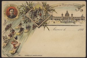 Světová vodní show kapitána Boytona, suvenýr z Exposition Internationale d"Anvers, Antverpy, Belgie, 1894 od Belgian School