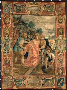 Kristus je oloupen o své šaty. Gobelín vyrobený v bruselských manufakturách. Genes 16. století, Musei di Strada Nuova od Belgian School
