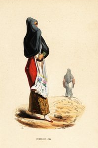 Indiánská žena z Limy, Peru od Belgian School