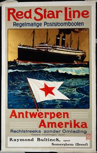 Red Star Line, Antverpy, Amerika, kolem roku 1899 od Belgian School