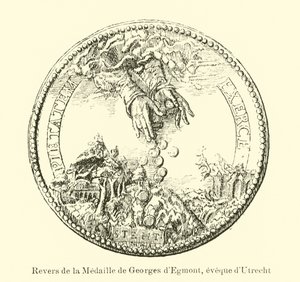 Rub medaile George van Egmonda, biskupa z Utrechtu od Belgian School