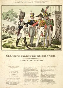 Svatá aliance národů, z Chansons Politiques de Beranger, 1815-1818 od Belgian School