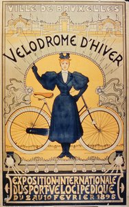 Zimní cyklistická závodní dráha, Mezinárodní výstava velocipedických sportů Brusel, 2.–10. února 1895 od Belgian School