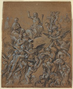 Kresba, Kristus ve slávě s anděly, asi 1630