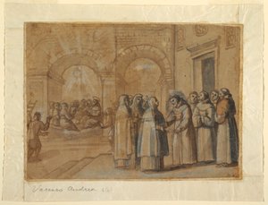 Kresba, Setkání svatých Františka a Kláry, asi 1630