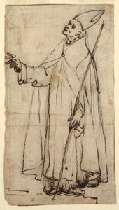 Kresba, Stojící biskup, asi 1620 od Belisario Corenzio
