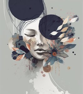 Klidná žena s květinami od Bella Eve