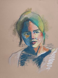 Barevná studie 5, 2023 (pastel na papíře) od Ben Benet