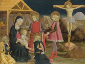 Klanění králů a Kristus na kříži, asi 1470 od Benedetto Bonfigli
