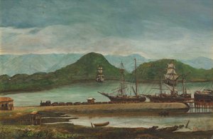 Benedito Calixto - Přístav Santos, SP, 1888 od Benedito Calixto