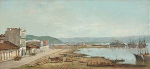 Benedito Calixto - Přístav konzulátu v Santosu, SP, 1887 od Benedito Calixto