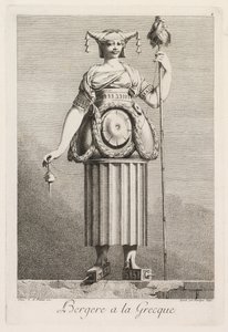 Maškaráda à la Grecque: Pastýřka à la Grecque Plate 4, 1771. od Benigno Bossi