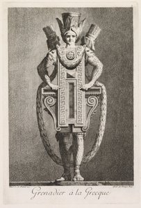 Maškaráda à la Grecque: Grenadier à la Grecque Plate 3, 1771. od Benigno Bossi