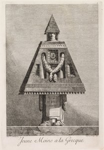 Maškaráda à la Grecque: Mladý mnich à la Grecque Plate 9, 1771.