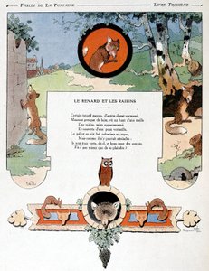 Liška a hrozny, ilustrace z 