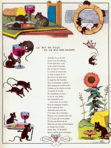 Městská myš a venkovská myš, ilustrace z 
