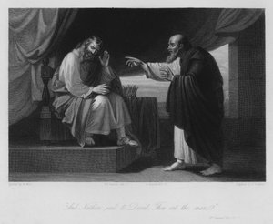 Nathan a David, II Samuel XII, 7 (rytina)