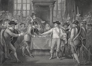 Oliver Cromwell rozpouští Dlouhý parlament
