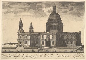 South East Prospect of the Cathedral Church of St. Paul, London Overtons Prospects, 1720-30.