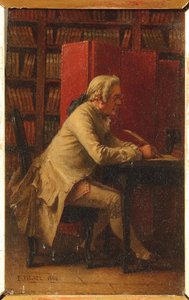 Georges Louis Leclerc, Comte de Buffon - Portrét přírodovědce Georges-Louis Leclerc, Comte de Buffon (1707-1788), Fichel, Benjamin Eugene (1826-1895). olej na dřevo