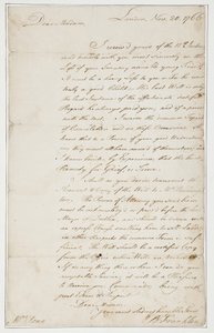 Autogram dopis paní Ann Pennové, Londýn, 20. listopadu 1766 (pero a inkoust na papíře)