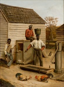Barnyard Cock Fight, 1860 od Benjamin J. Severance