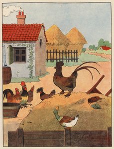 Ilustrace pro Chantecler od Benjamina Rabiera (barevné lito) od Benjamin Rabier
