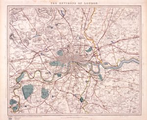 Mapa Londýna, c1860 od Benjamin Rees Davies