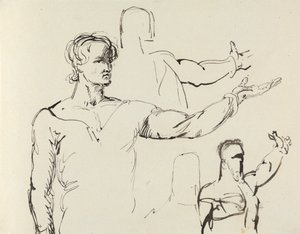 Studie muže s nataženou paží od Benjamin Robert Haydon
