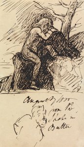 Studie sedící postavy od Benjamin Robert Haydon
