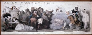 Le grand chemin de la posterity: reprezentace tragédie a komedie (Dorval, atd...) - Litografie Benjamin Roubaud, Maison de Balzac, Paříž
