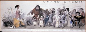 Le grand chemin de la posterity: reprezentace tragédie a komedie - Litografie Benjamina Roubauda, ​​Maison de Balzac, Paříž