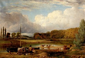 Pohled na Wilford, Nottingham, kolem roku 1830 od Benjamin Shipman