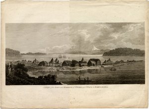 Pohled na město a přístav Petropavlovsk-Kamčatskij z cesty do Tichého oceánu, 1785 od Benjamin Thomas Pouncey