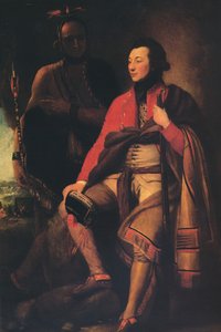 Plukovník Guy Johnson a Karonghyontye kapitán David Hill, 1776 od Benjamin West