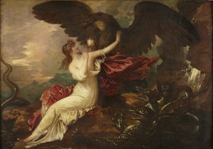 Orel přináší pohár Psyche od Benjamin West