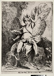 Vzorky polyautografie: Anděl u hrobu Krista, 1801. od Benjamin West